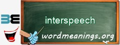WordMeaning blackboard for interspeech
